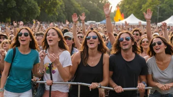 En levende scene med mennesker i alle aldre som nyter musikk, mat og selskap.