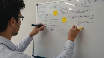 En person planlegger et scenario med en whiteboard og markører