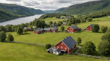 En lensmannsgård, eiendommen til en lensmann, en tradisjonell norsk gård eller eiendom.