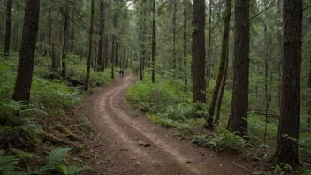 Et naturskjønt bilde av en bortvei gjennom en tett skog.