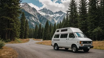 En campervan parkert i et naturskjønt område