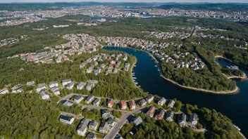 Flyfoto av Ruseløkkens, et nabolag i Oslo