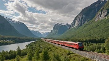 Et tog som transporterer mennesker og varer gjennom et naturskjønt norsk landskap