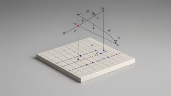 Et 3D-koordinatsystem med x-, y- og z-akser, og noen punkter plottet i systemet.