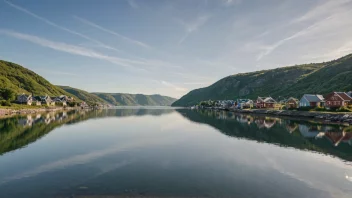 Et naturskjønt bilde av Hatlestrand, som viser stedets rolige atmosfære og naturskjønnhet.