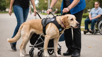 En servicehund som assisterer en person med funksjonsnedsettelse