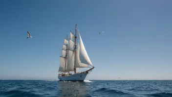 En båt som seiler gjennom havet, symboliserer begrepet sjøgående.