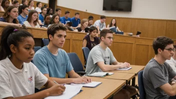 Studenter som deltar på en sommertermin på universitetet