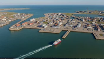 Hirtshals havn med fergebåter og bygninger