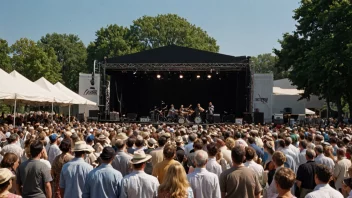 En jazzbegivenhet med en stor folkemengde som nyter musikken.