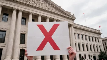 En person som protesterer mot en regjeringsbygning, symboliserer kontrasabotasje.