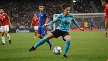 En fotballspiller som utfører en vakker step-over på banen.