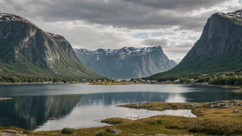 Et fredelig landskap av Torvikbukts i Norge