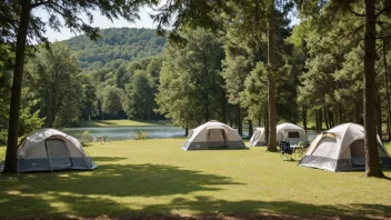 Et fredelig campingområde i naturen.