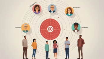 En illustrasjon av et målmarked med ulike demografiske og psykografiske faktorer.