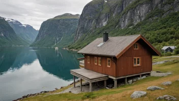 Et tradisjonelt norsk trehus med en unik arkitektonisk design.