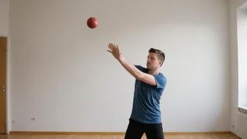 Et bilde av en person som kaster en ball med kraft, og viser handlingen beskrevet av verbet varpe.