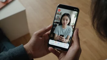 En person som ser på en video av hverdagsliv på sin smarttelefon