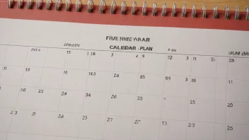 Et bilde av en kalender med en femårsplan.