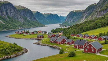 Et pittoreskt landskap av Sørvestlandet, som viser dens naturskjønnhet.