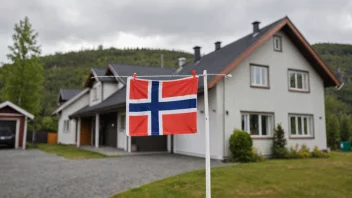 Et hus med en prismerke, som symboliserer verdien av en bolig.