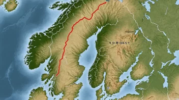 Et kart over Norge med ulike regioner markert.