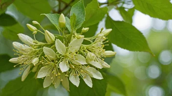 En vakker lindblomster med en grønn bladrik bakgrunn