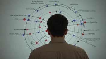 En person som sitter ved et skrivebord med en forundret uttrykk, omgitt av papirer, diagrammer og kart.