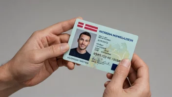 En person som holder et norsk ID-kort