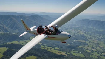 En glideflyvning i luften med en vakker utsikt over fjell og daler