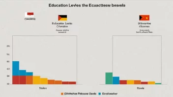 En graf som viser forskjellen i utdanningsnivå mellom to land.