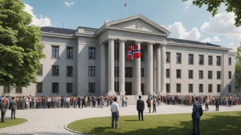 Et bilde av en konsulatsbygning med norsk flagg, som representerer internasjonale relasjoner og samarbeid.