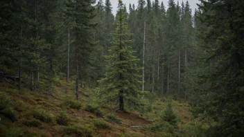 En majestetisk gransk i en norsk skog.