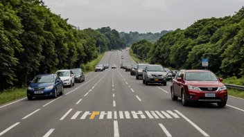 En vei med noen biler og en graf som viser en nedgang i trafikken