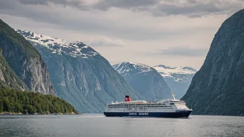 En fergebåt i en norsk fjord.