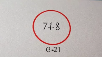 En matematisk ligning med desimaltall, hvor desimalverdien er fremhevet.