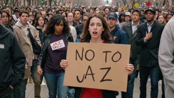 En person som protesterer mot jazzmusikk