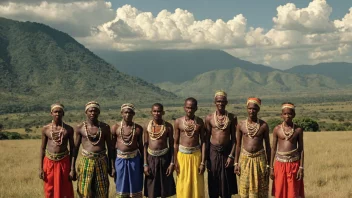 En gruppe mennesker fra Chaggastammen i Tanzania.