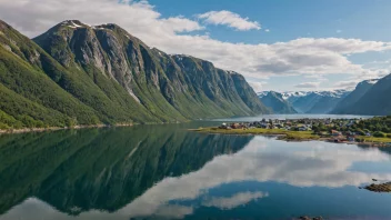 Et malerisk landskap av Sæbønes i Norge.