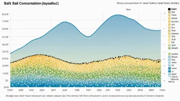 En graf som viser variasjoner i saltkonsentrasjon i en vannmasse.