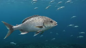 En kjempefisk som svømmer i havet.