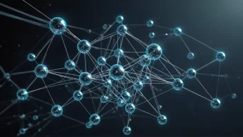 Et bilde som representerer en systemstruktur, med et komplekst nettverk av noder og linjer, som symboliserer organiseringen og sammenhengen mellom data.