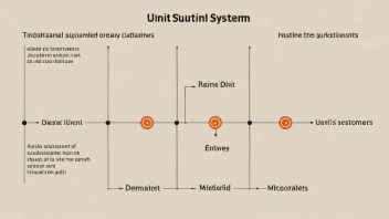 En illustrasjon av et enhetsystem, med ulike enheter og målinger som vises på en organisert og strukturert måte.