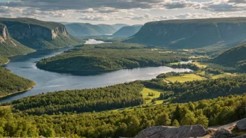 Et malerisk landskap av Totens, som viser dets naturskjønnhet og kulturelle arv.