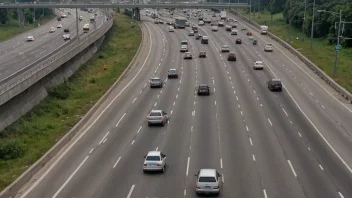 En godt utbygd motorvei med flere kjørefelt, som tillater effektiv og trygg trafikkavvikling.