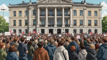 Et bilde som representerer begrepet avskrekkingstiltak, et norsk ord for 'avskrekkende tiltak', i sammenheng med regjeringens politikk og offentlige protester.