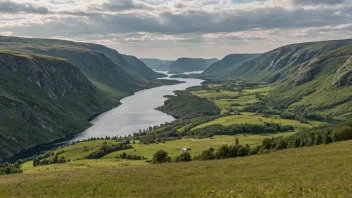 Et pittoreskt landskap av Hølands i Norge.