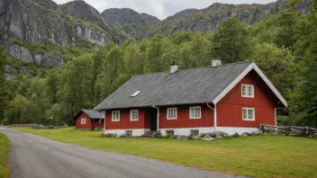 Et tradisjonelt norsk hus med en skilt med navnet Torgeirs på