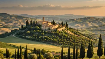 Et vakkert landskap i Toscana, Italia.