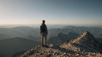 En person som står alene på et fjelltopp, symboliserer selvstendighet og uavhengighet.